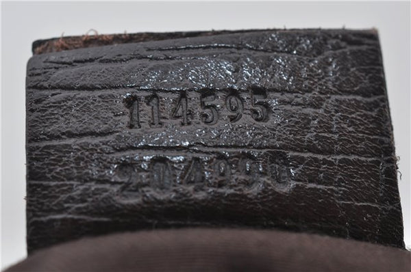 Authentic GUCCI Shoulder Tote Bag GG PVC Leather 114595 Brown 7424E