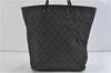 Authentic GUCCI Shoulder Tote Bag GG Canvas Leather 31243 Black 7426C