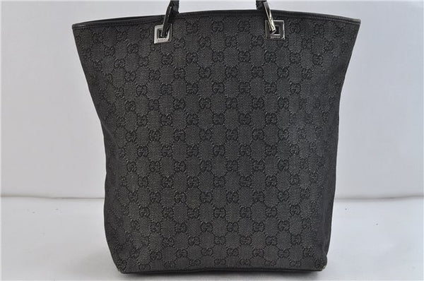 Authentic GUCCI Shoulder Tote Bag GG Canvas Leather 31243 Black 7426C