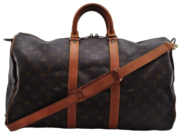 Auth Louis Vuitton Monogram Keepall Bandouliere 45 Boston Bag M41418 LV 7426D