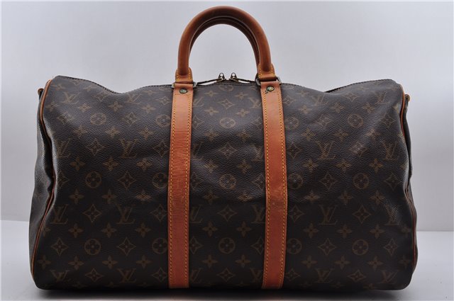Auth Louis Vuitton Monogram Keepall Bandouliere 45 Boston Bag M41418 LV 7426D