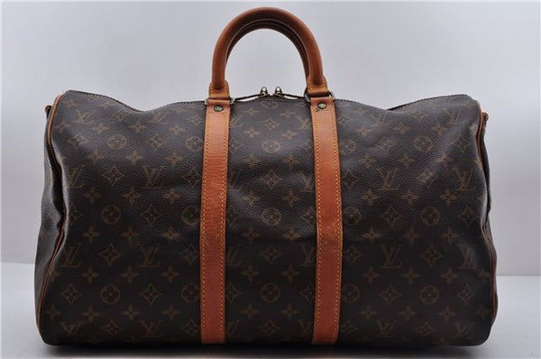 Auth Louis Vuitton Monogram Keepall Bandouliere 45 Boston Bag M41418 LV 7426D