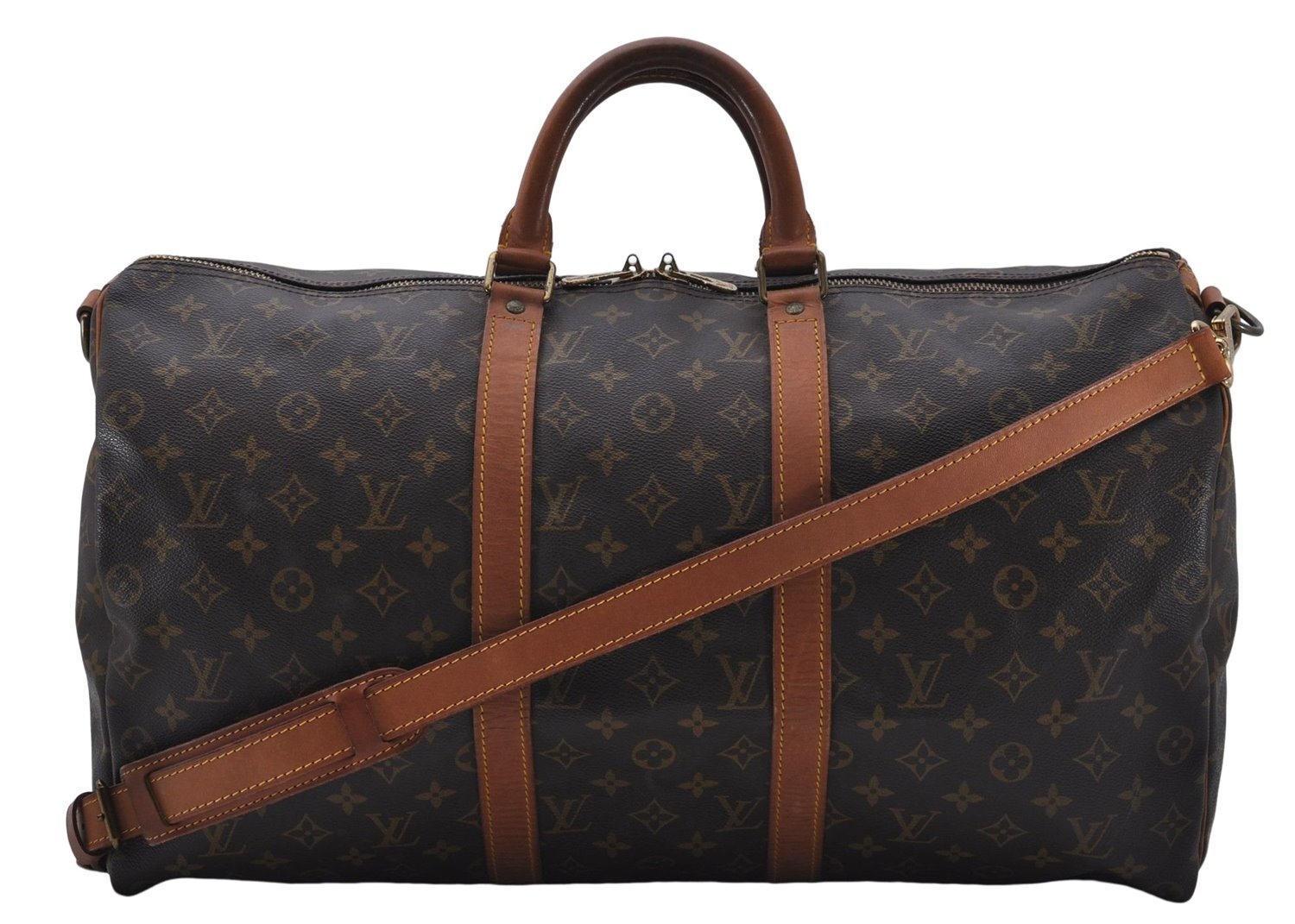 Auth Louis Vuitton Monogram Keepall Bandouliere 50 Boston Bag M41416 LV 7427D