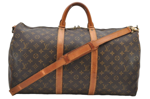 Auth Louis Vuitton Monogram Keepall Bandouliere 50 Boston Bag M41416 LV 7428D