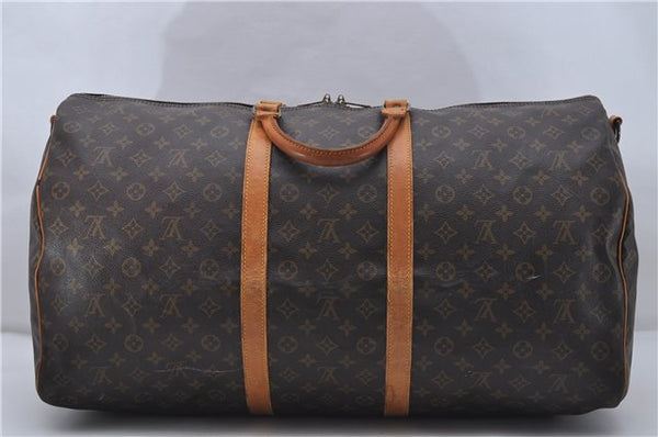 Auth Louis Vuitton Monogram Keepall Bandouliere 60 Boston Bag M41412 LV 7432D