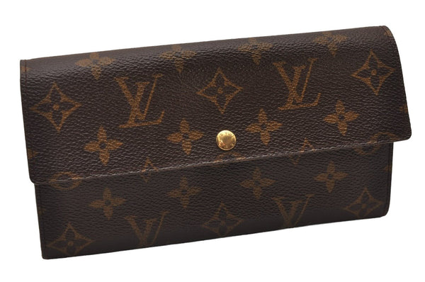 Auth Louis Vuitton Monogram Pochette Porte Monnaie Credit Wallet Junk 7432I