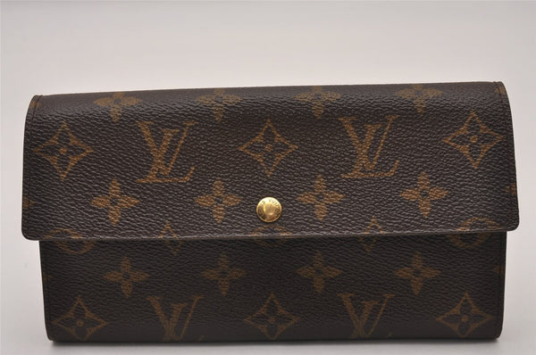 Auth Louis Vuitton Monogram Pochette Porte Monnaie Credit Wallet Junk 7432I