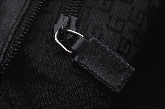 Authentic GUCCI Shoulder Tote Bag Purse Nylon Leather 0190426 Black 7440C