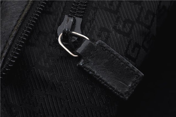 Authentic GUCCI Shoulder Tote Bag Purse Nylon Leather 0190426 Black 7440C