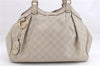 Authentic GUCCI Guccissima Sukey Shoulder Tote Bag GG Leather 211944 Ivory 7445E