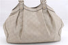 Authentic GUCCI Guccissima Sukey Shoulder Tote Bag GG Leather 211944 Ivory 7445E