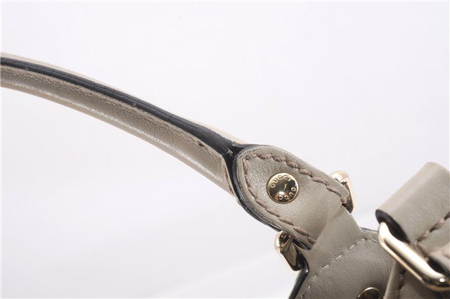 Authentic GUCCI Guccissima Sukey Shoulder Tote Bag GG Leather 211944 Ivory 7445E