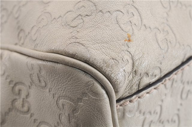 Authentic GUCCI Guccissima Sukey Shoulder Tote Bag GG Leather 211944 Ivory 7445E