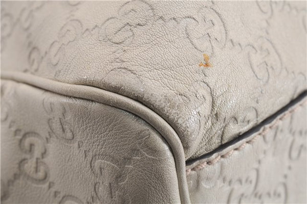 Authentic GUCCI Guccissima Sukey Shoulder Tote Bag GG Leather 211944 Ivory 7445E