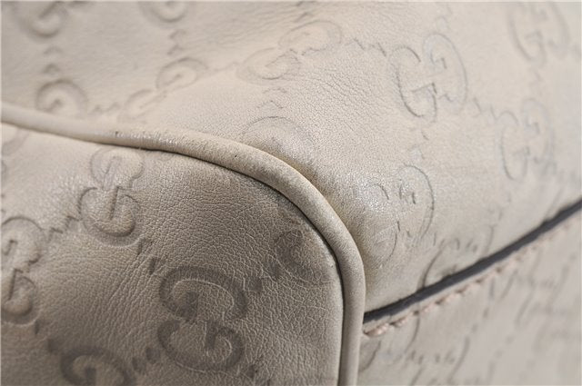 Authentic GUCCI Guccissima Sukey Shoulder Tote Bag GG Leather 211944 Ivory 7445E