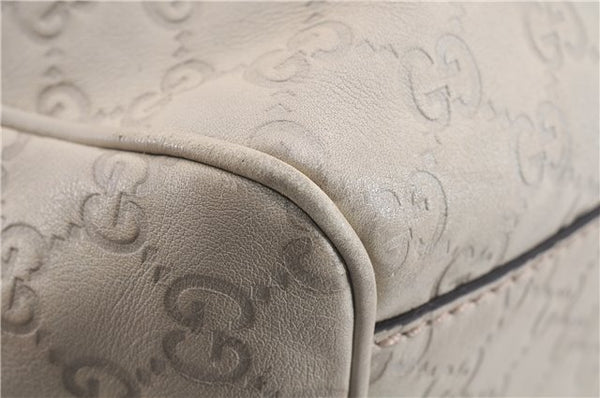 Authentic GUCCI Guccissima Sukey Shoulder Tote Bag GG Leather 211944 Ivory 7445E