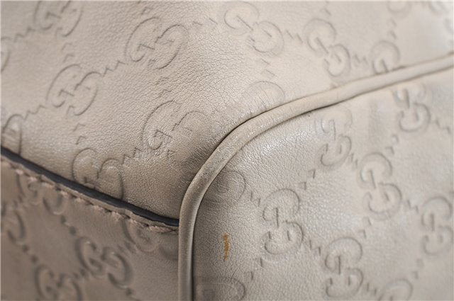 Authentic GUCCI Guccissima Sukey Shoulder Tote Bag GG Leather 211944 Ivory 7445E