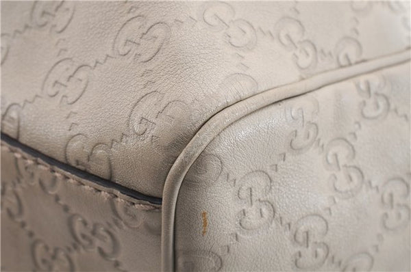 Authentic GUCCI Guccissima Sukey Shoulder Tote Bag GG Leather 211944 Ivory 7445E
