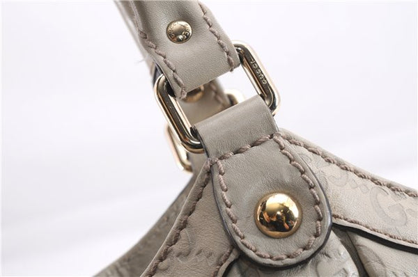 Authentic GUCCI Guccissima Sukey Shoulder Tote Bag GG Leather 211944 Ivory 7445E