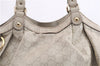 Authentic GUCCI Guccissima Sukey Shoulder Tote Bag GG Leather 211944 Ivory 7445E