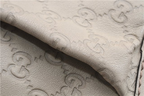Authentic GUCCI Guccissima Sukey Shoulder Tote Bag GG Leather 211944 Ivory 7445E