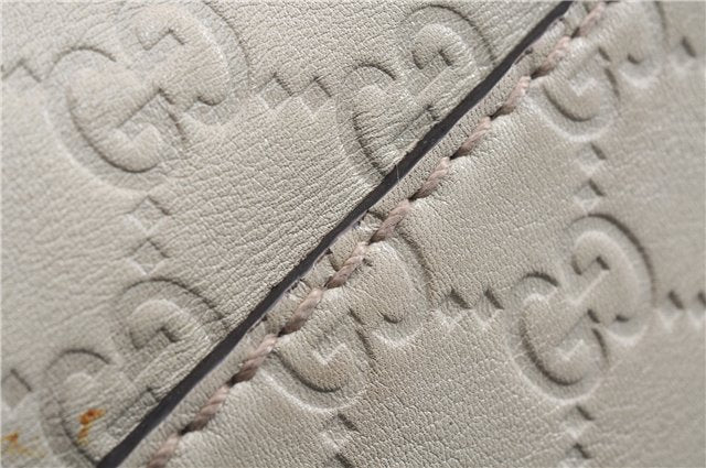 Authentic GUCCI Guccissima Sukey Shoulder Tote Bag GG Leather 211944 Ivory 7445E