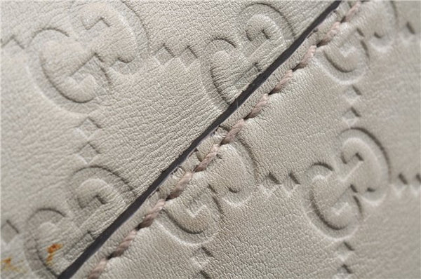 Authentic GUCCI Guccissima Sukey Shoulder Tote Bag GG Leather 211944 Ivory 7445E
