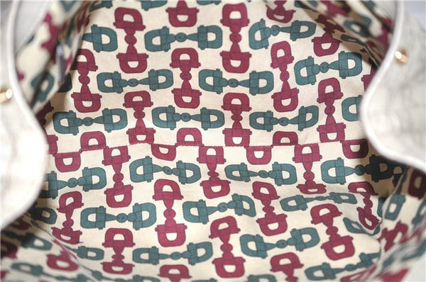 Authentic GUCCI Guccissima Sukey Shoulder Tote Bag GG Leather 211944 Ivory 7445E