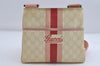 Authentic GUCCI Joy Line Shoulder Cross Bag GG PVC Leather 189817 White 7445I