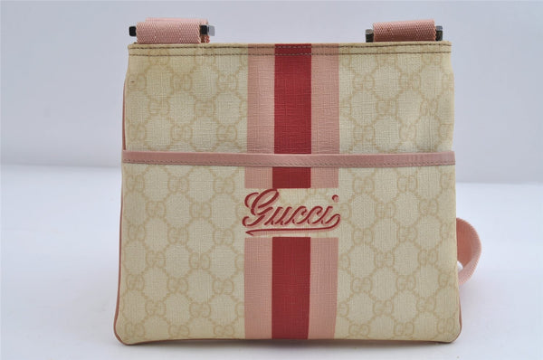 Authentic GUCCI Joy Line Shoulder Cross Bag GG PVC Leather 189817 White 7445I