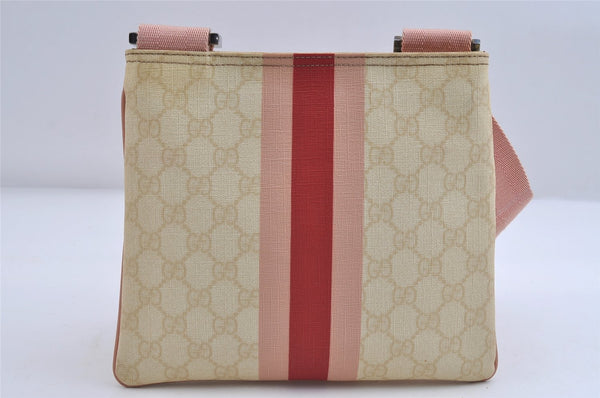 Authentic GUCCI Joy Line Shoulder Cross Bag GG PVC Leather 189817 White 7445I
