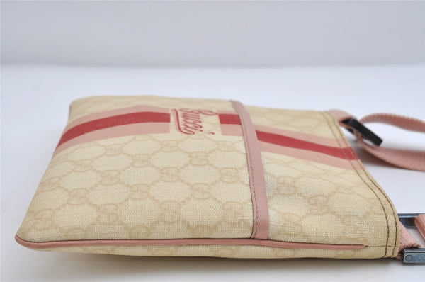 Authentic GUCCI Joy Line Shoulder Cross Bag GG PVC Leather 189817 White 7445I