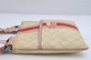 Authentic GUCCI Joy Line Shoulder Cross Bag GG PVC Leather 189817 White 7445I