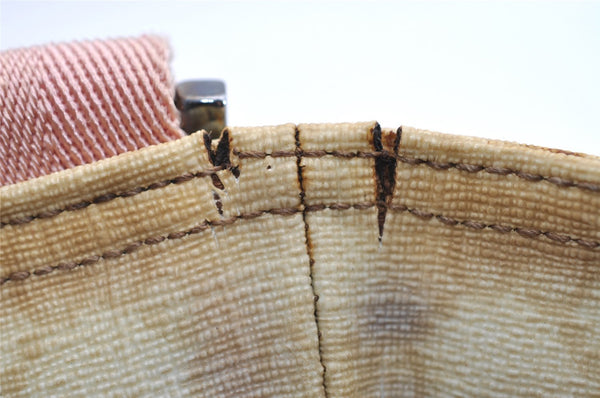 Authentic GUCCI Joy Line Shoulder Cross Bag GG PVC Leather 189817 White 7445I