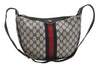 Authentic GUCCI Sherry Line Shoulder Cross Body Bag GG PVC Leather Navy 7447I