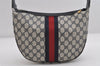 Authentic GUCCI Sherry Line Shoulder Cross Body Bag GG PVC Leather Navy 7447I