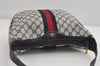 Authentic GUCCI Sherry Line Shoulder Cross Body Bag GG PVC Leather Navy 7447I