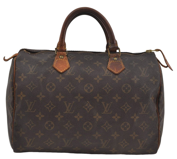 Authentic Louis Vuitton Monogram Speedy 30 Hand Boston Bag Purse M41526 LV 7451D