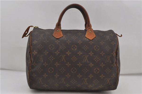 Authentic Louis Vuitton Monogram Speedy 30 Hand Boston Bag Purse M41526 LV 7451D