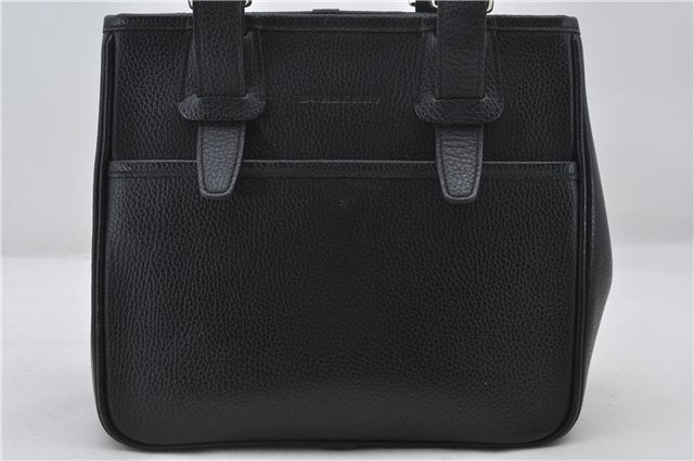 Authentic BURBERRY Vintage Leather Shoulder Hand Bag Purse Black 7453E
