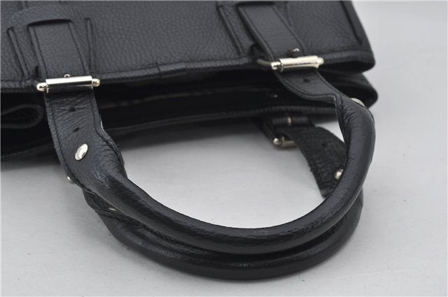 Authentic BURBERRY Vintage Leather Shoulder Hand Bag Purse Black 7453E