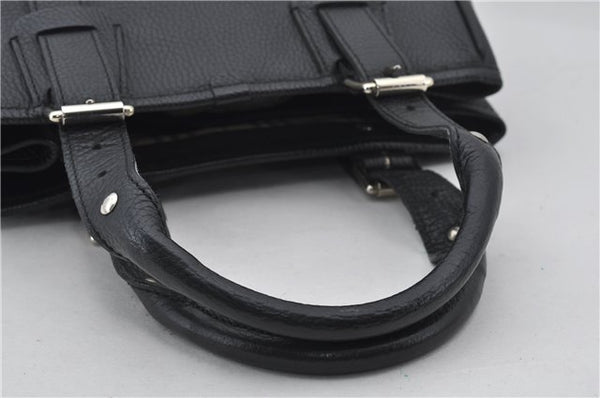 Authentic BURBERRY Vintage Leather Shoulder Hand Bag Purse Black 7453E