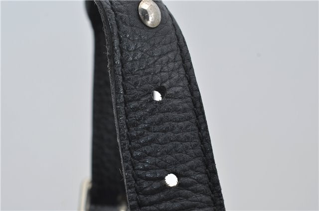 Authentic BURBERRY Vintage Leather Shoulder Hand Bag Purse Black 7453E