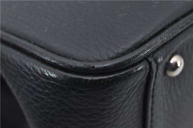 Authentic BURBERRY Vintage Leather Shoulder Hand Bag Purse Black 7453E