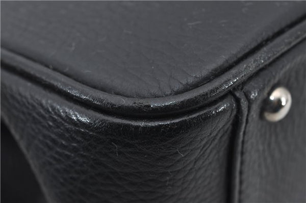 Authentic BURBERRY Vintage Leather Shoulder Hand Bag Purse Black 7453E