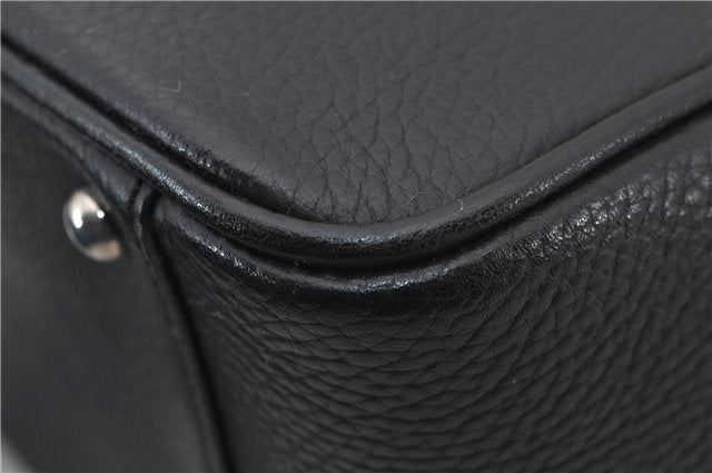 Authentic BURBERRY Vintage Leather Shoulder Hand Bag Purse Black 7453E