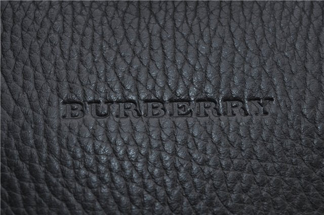 Authentic BURBERRY Vintage Leather Shoulder Hand Bag Purse Black 7453E