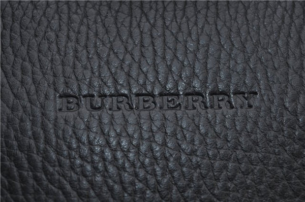 Authentic BURBERRY Vintage Leather Shoulder Hand Bag Purse Black 7453E