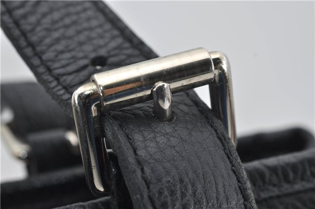 Authentic BURBERRY Vintage Leather Shoulder Hand Bag Purse Black 7453E