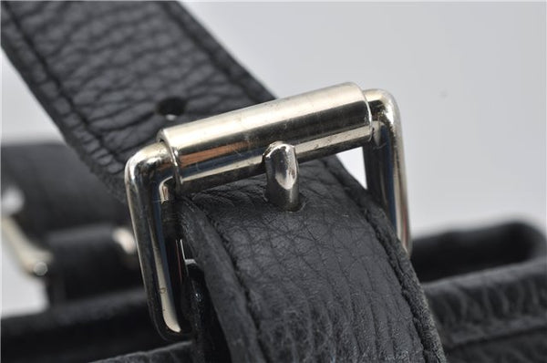 Authentic BURBERRY Vintage Leather Shoulder Hand Bag Purse Black 7453E